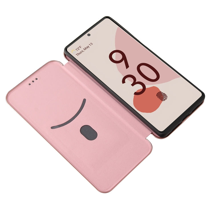 For Google Pixel 6 Pro Carbon Fiber Texture Horizontal Flip TPU + PC + PU Leather Case with Card Slot