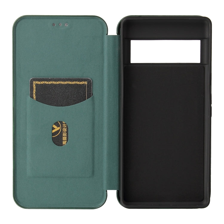 For Google Pixel 6 Pro Carbon Fiber Texture Horizontal Flip TPU + PC + PU Leather Case with Card Slot