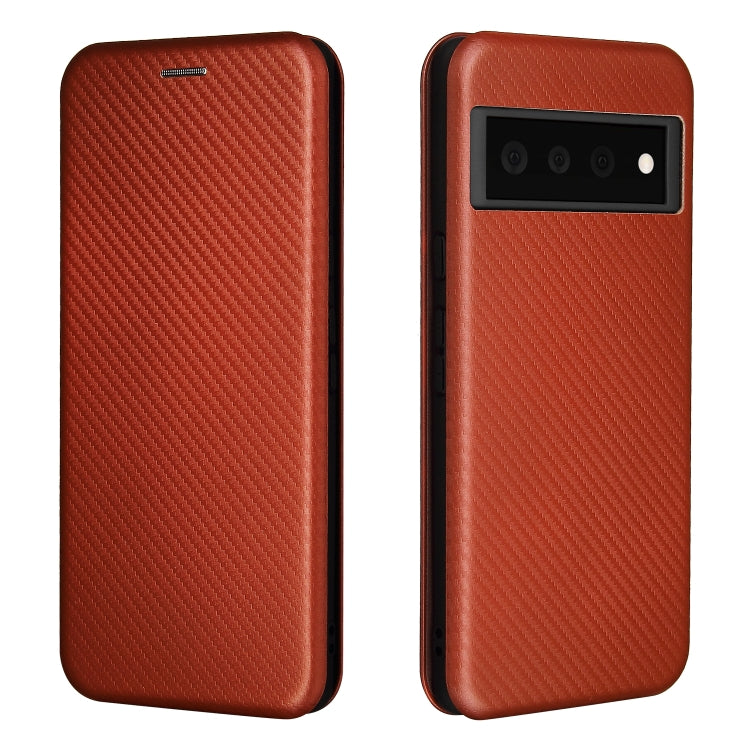 For Google Pixel 6 Pro Carbon Fiber Texture Horizontal Flip TPU + PC + PU Leather Case with Card Slot