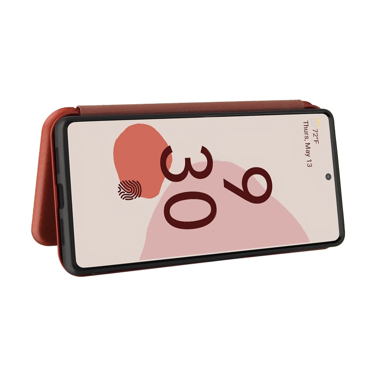 For Google Pixel 6 Pro Carbon Fiber Texture Horizontal Flip TPU + PC + PU Leather Case with Card Slot