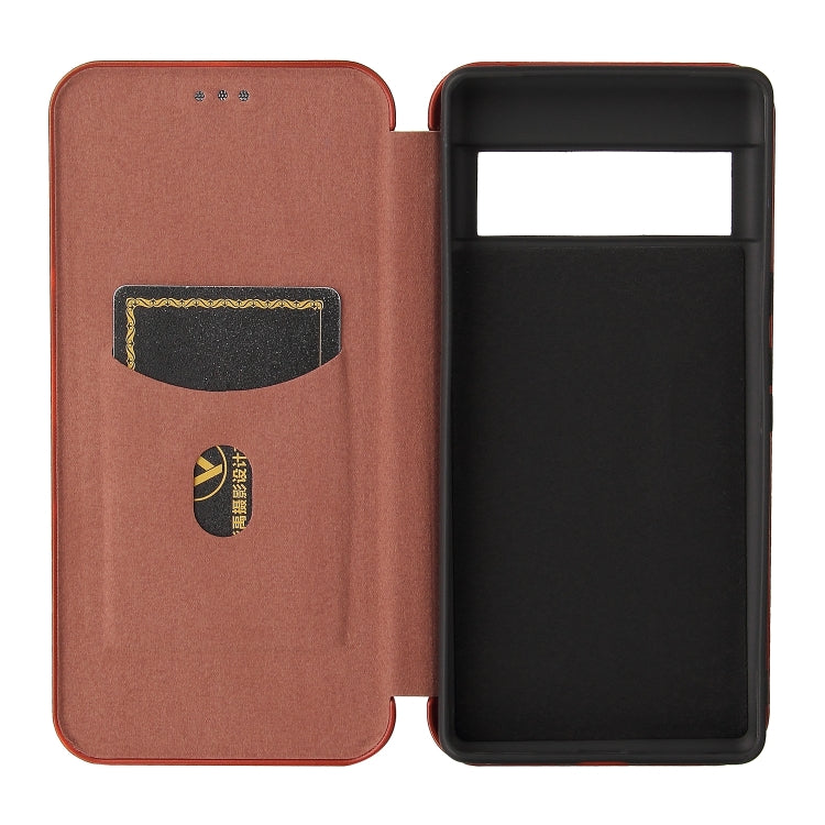 For Google Pixel 6 Pro Carbon Fiber Texture Horizontal Flip TPU + PC + PU Leather Case with Card Slot