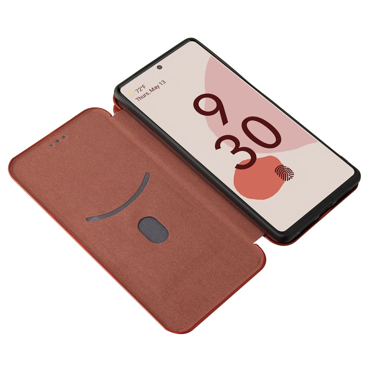 For Google Pixel 6 Pro Carbon Fiber Texture Horizontal Flip TPU + PC + PU Leather Case with Card Slot