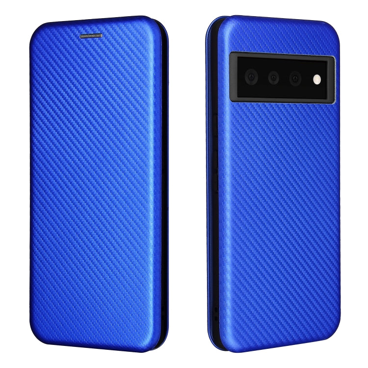 For Google Pixel 6 Pro Carbon Fiber Texture Horizontal Flip TPU + PC + PU Leather Case with Card Slot