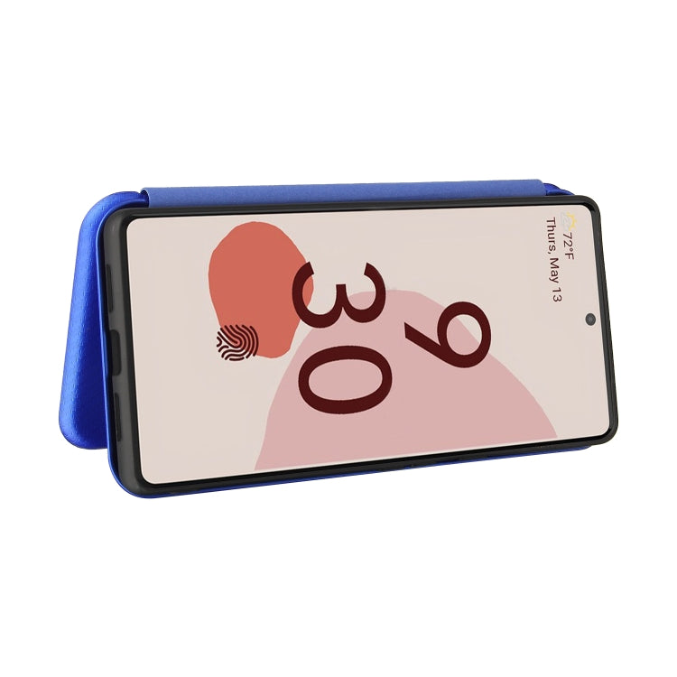 For Google Pixel 6 Pro Carbon Fiber Texture Horizontal Flip TPU + PC + PU Leather Case with Card Slot