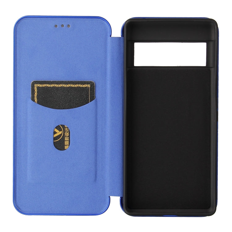 For Google Pixel 6 Pro Carbon Fiber Texture Horizontal Flip TPU + PC + PU Leather Case with Card Slot