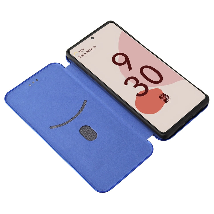 For Google Pixel 6 Pro Carbon Fiber Texture Horizontal Flip TPU + PC + PU Leather Case with Card Slot