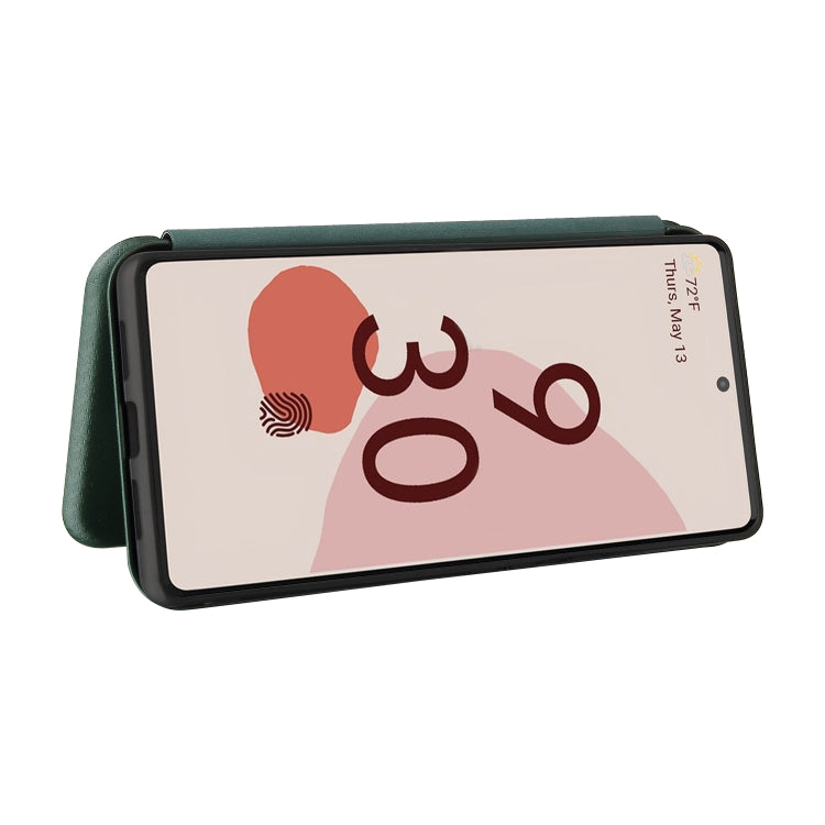 For Google Pixel 6 Pro Carbon Fiber Texture Horizontal Flip TPU + PC + PU Leather Case with Card Slot