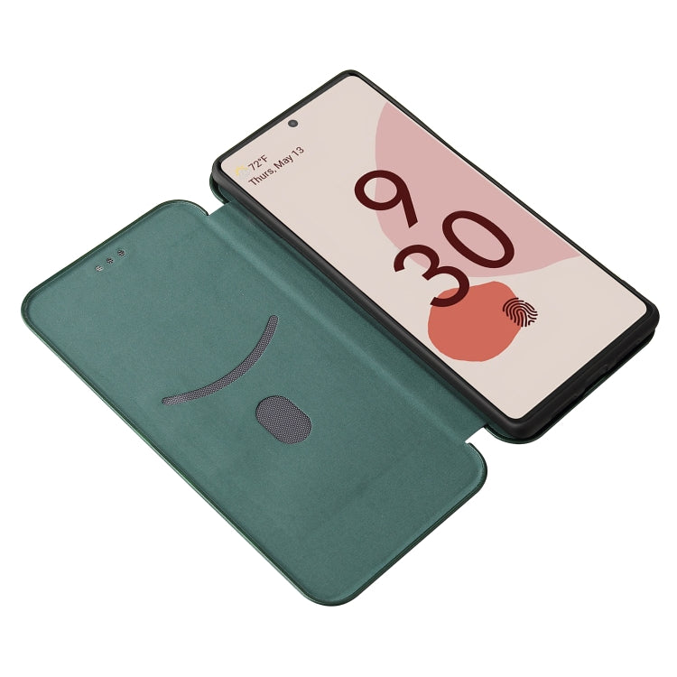 For Google Pixel 6 Pro Carbon Fiber Texture Horizontal Flip TPU + PC + PU Leather Case with Card Slot