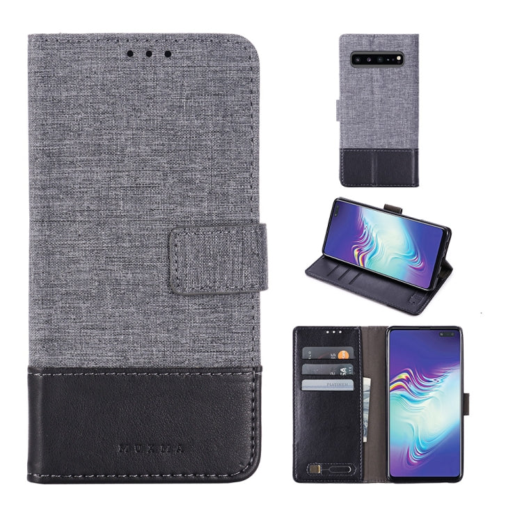 For Galaxy S10 5G MUXMA MX102 Horizontal Flip Canvas Leather Case with Stand & Card Slot & Wallet Function