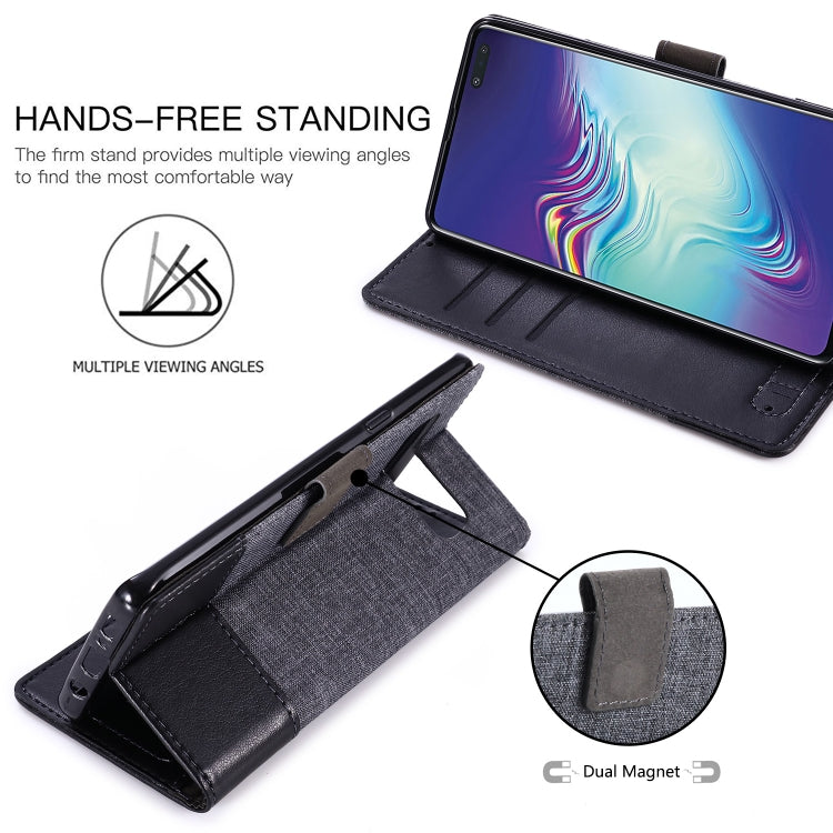 For Galaxy S10 5G MUXMA MX102 Horizontal Flip Canvas Leather Case with Stand & Card Slot & Wallet Function