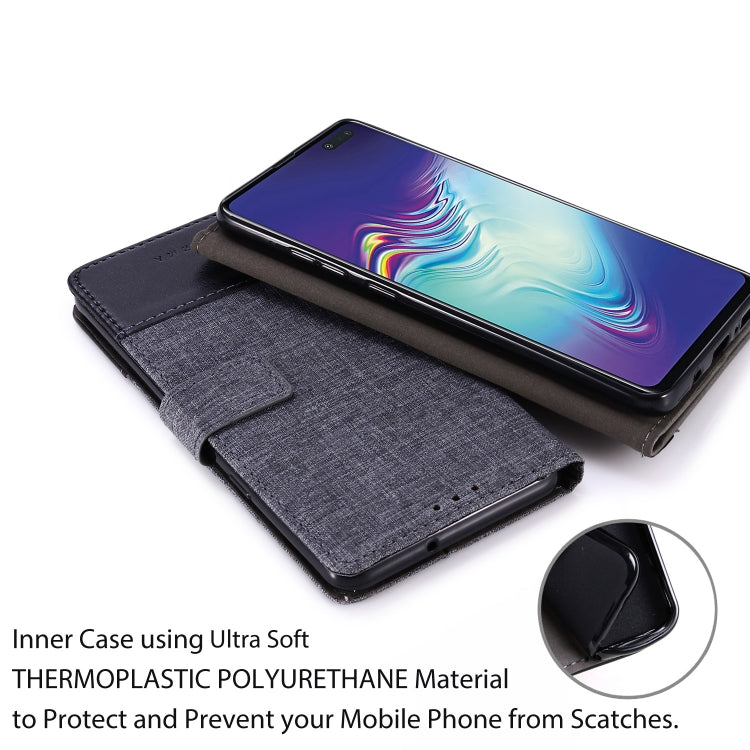 For Galaxy S10 5G MUXMA MX102 Horizontal Flip Canvas Leather Case with Stand & Card Slot & Wallet Function