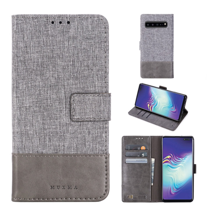 For Galaxy S10 5G MUXMA MX102 Horizontal Flip Canvas Leather Case with Stand & Card Slot & Wallet Function