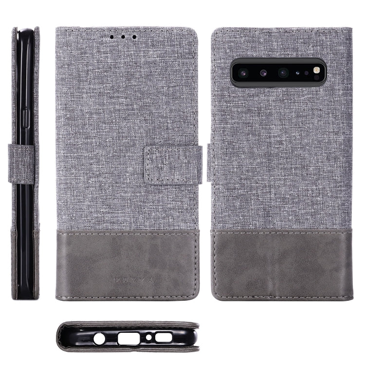 For Galaxy S10 5G MUXMA MX102 Horizontal Flip Canvas Leather Case with Stand & Card Slot & Wallet Function