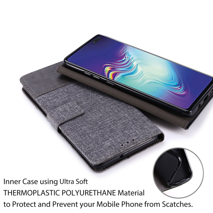 For Galaxy S10 5G MUXMA MX102 Horizontal Flip Canvas Leather Case with Stand & Card Slot & Wallet Function