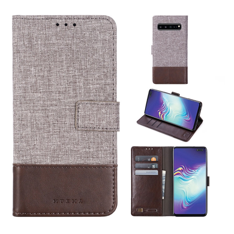 For Galaxy S10 5G MUXMA MX102 Horizontal Flip Canvas Leather Case with Stand & Card Slot & Wallet Function