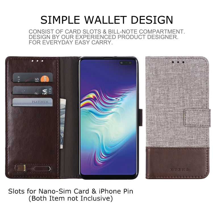 For Galaxy S10 5G MUXMA MX102 Horizontal Flip Canvas Leather Case with Stand & Card Slot & Wallet Function