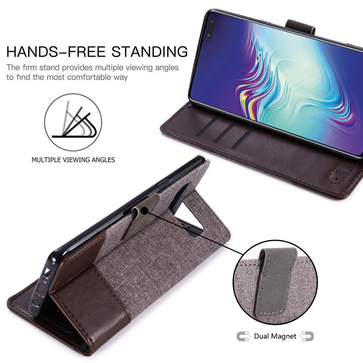For Galaxy S10 5G MUXMA MX102 Horizontal Flip Canvas Leather Case with Stand & Card Slot & Wallet Function