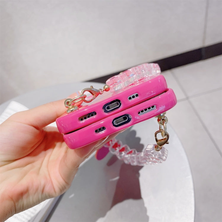 For iPhone 11 Pro Straight Edge TPU Protective Case with Heart Chain
