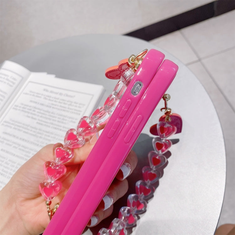 For iPhone 12 Pro Max Straight Edge TPU Protective Case with Heart Chain