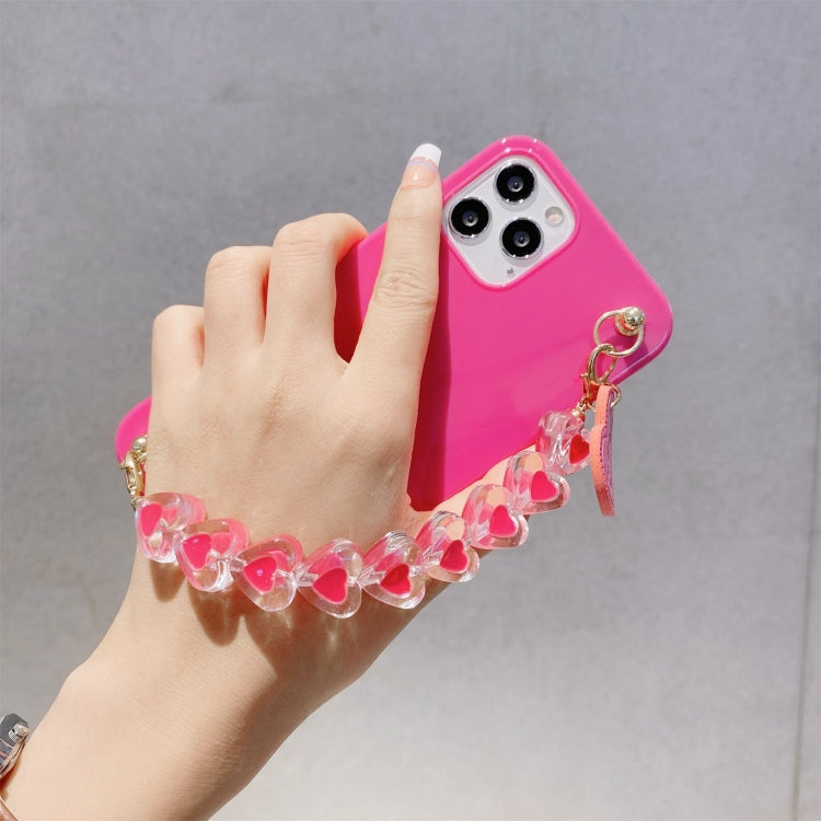 For iPhone 12 Pro Max Straight Edge TPU Protective Case with Heart Chain