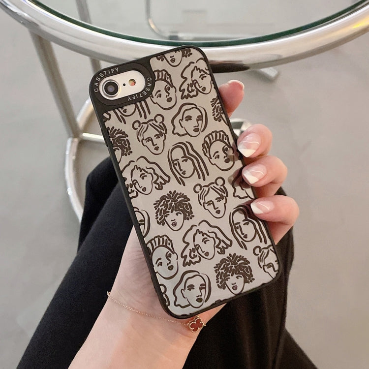 For iPhone SE 2022 / SE 2020 / 8 / 7 Mirror Series Abstract Artistic Portrait Protective Case