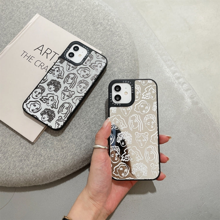 For iPhone SE 2022 / SE 2020 / 8 / 7 Mirror Series Abstract Artistic Portrait Protective Case