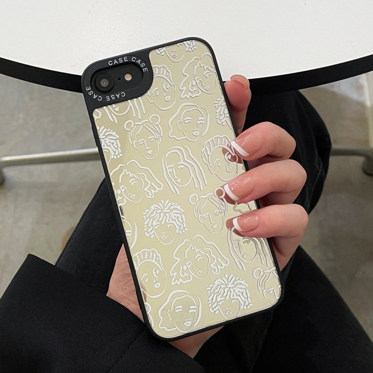 For iPhone SE 2022 / SE 2020 / 8 / 7 Mirror Series Abstract Artistic Portrait Protective Case