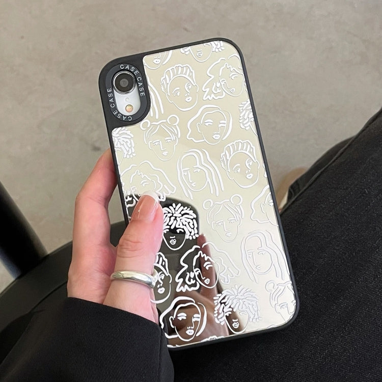For iPhone X / XS Mirror Series Abstract Artistic Portrait Protective Case