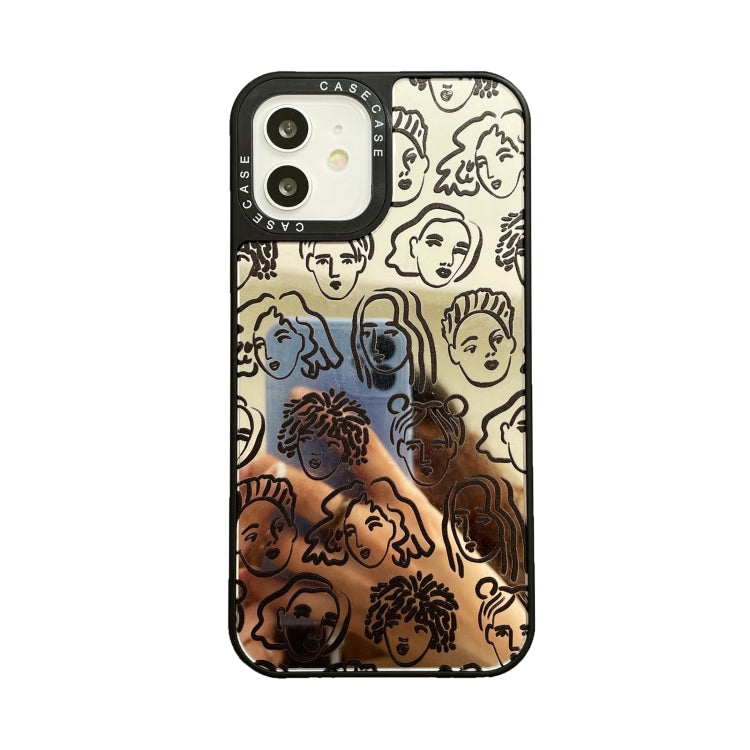 For iPhone 11 Mirror Series Abstract Artistic Portrait Protective Case