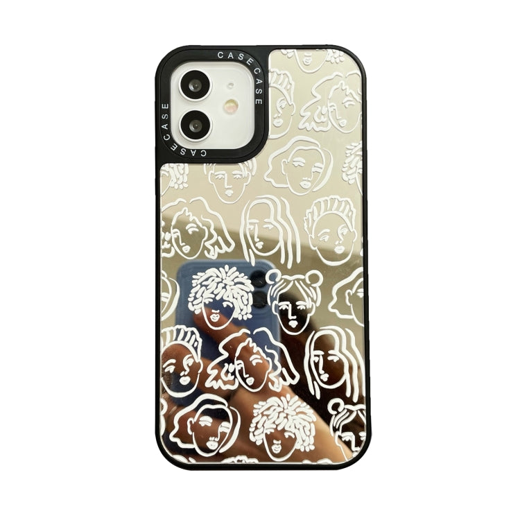 For iPhone 11 Mirror Series Abstract Artistic Portrait Protective Case