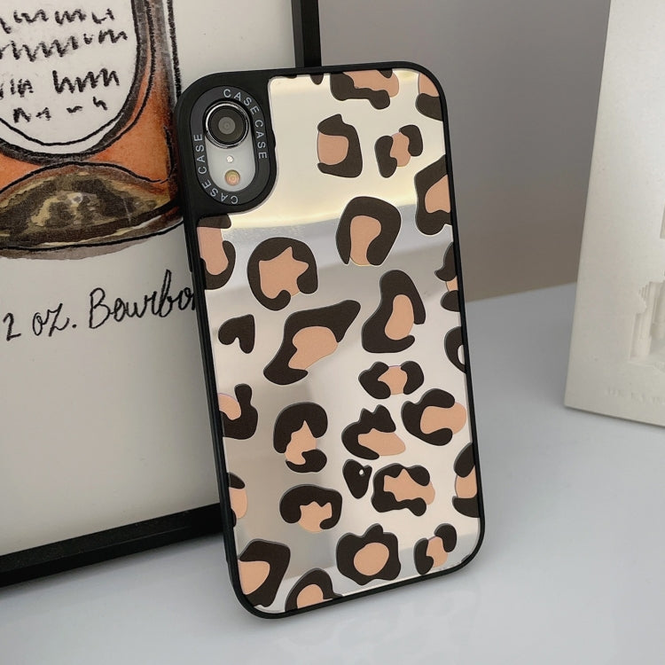 For iPhone XS Max Mirror Series Classic Yellow Leopard Print Protective Case