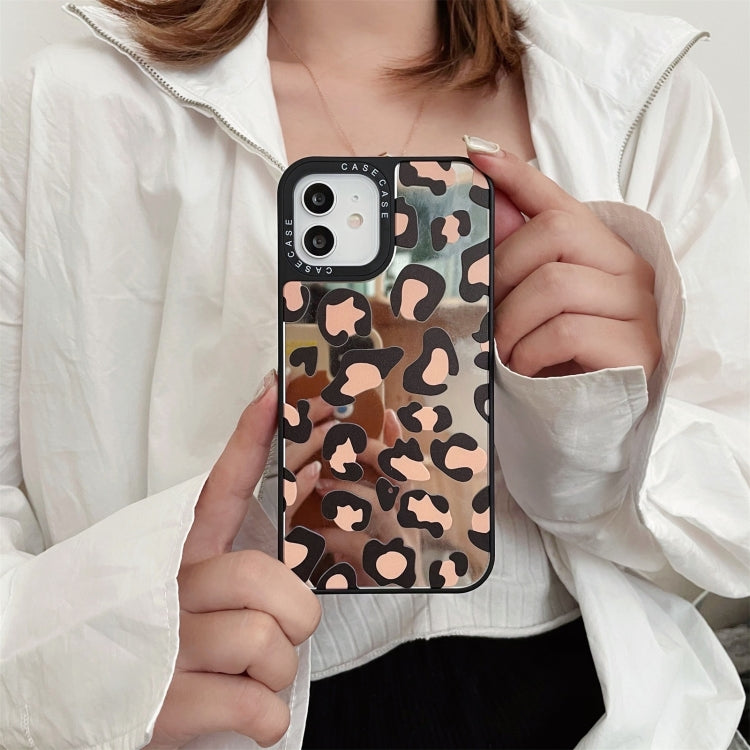 For iPhone 11 Mirror Series Classic Yellow Leopard Print Protective Case