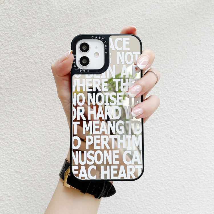 For iPhone 12 Pro Max Mirror Series English Alphabets Protective Case