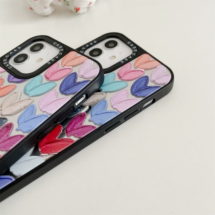 For iPhone SE 2022 / SE 2020 / 8 / 7 Mirror Series Colorful Hearts Pattern Protective Case