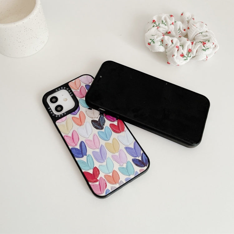 For iPhone SE 2022 / SE 2020 / 8 / 7 Mirror Series Colorful Hearts Pattern Protective Case
