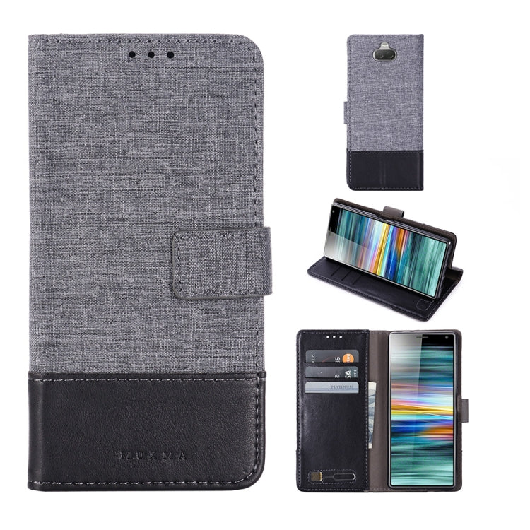 For Sony Xperia 10 MUXMA MX102 Horizontal Flip Canvas Leather Case with Stand & Card Slot & Wallet Function