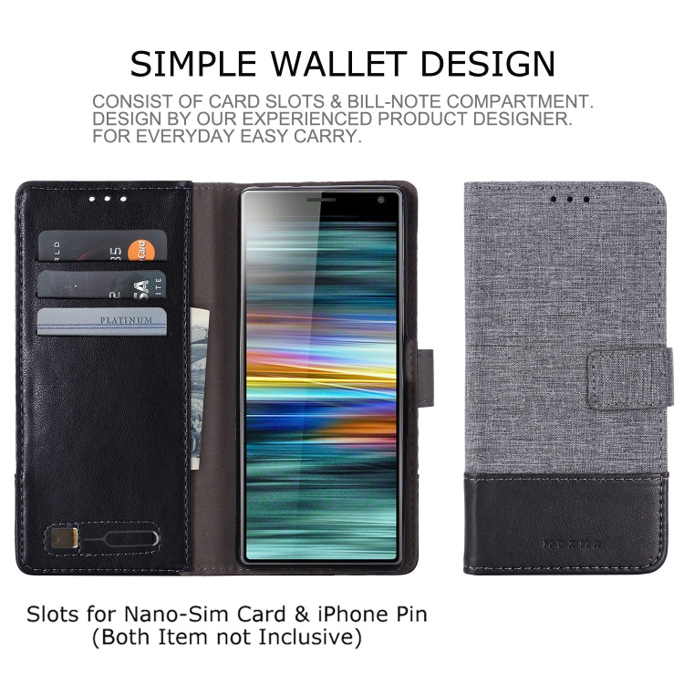 For Sony Xperia 10 MUXMA MX102 Horizontal Flip Canvas Leather Case with Stand & Card Slot & Wallet Function