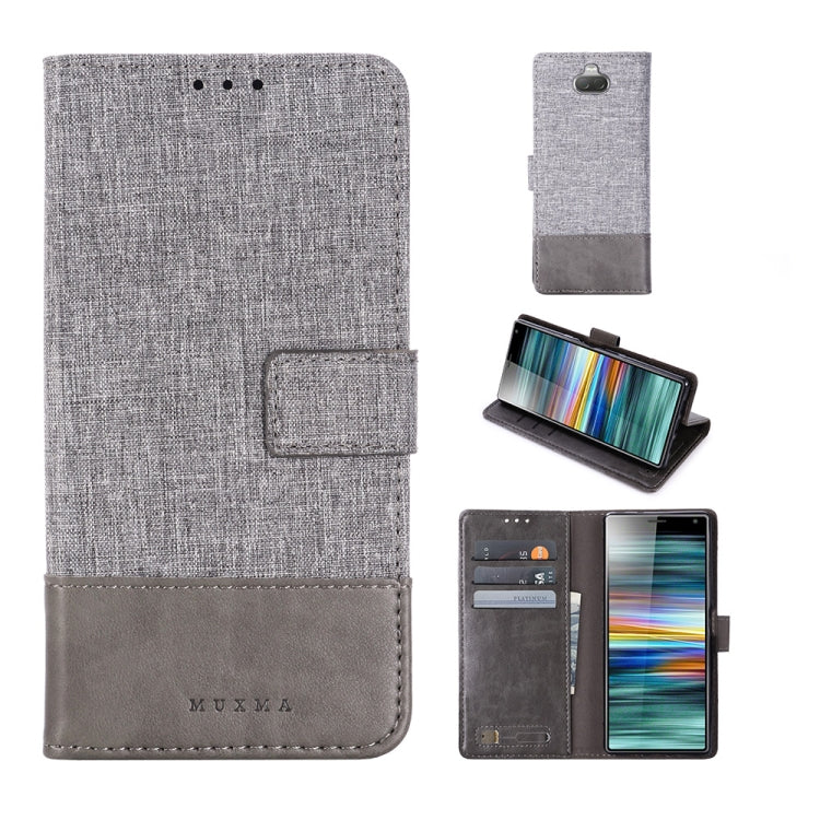 For Sony Xperia 10 MUXMA MX102 Horizontal Flip Canvas Leather Case with Stand & Card Slot & Wallet Function