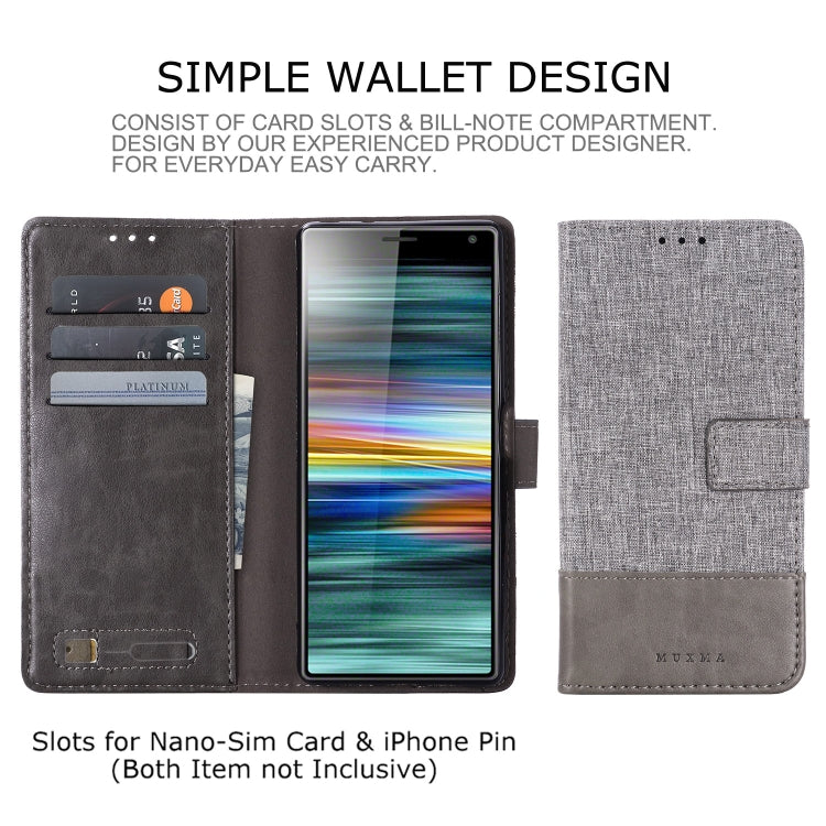 For Sony Xperia 10 MUXMA MX102 Horizontal Flip Canvas Leather Case with Stand & Card Slot & Wallet Function