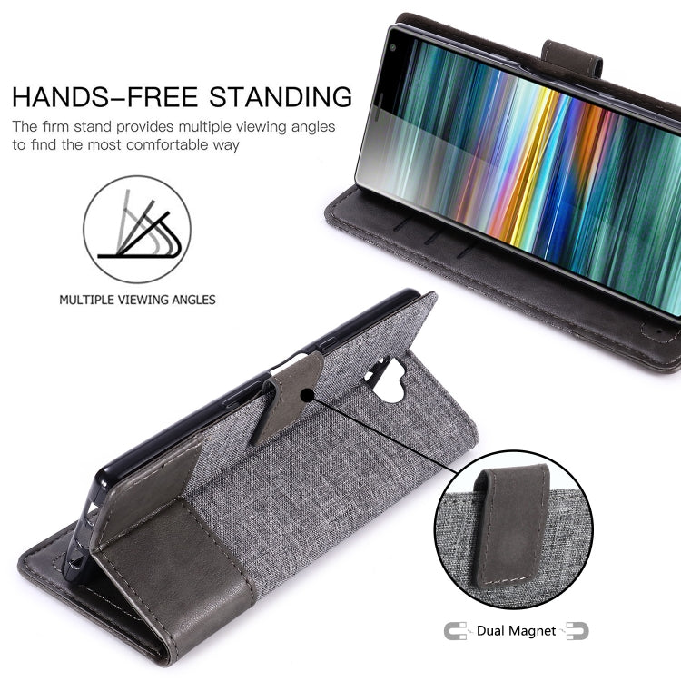 For Sony Xperia 10 MUXMA MX102 Horizontal Flip Canvas Leather Case with Stand & Card Slot & Wallet Function
