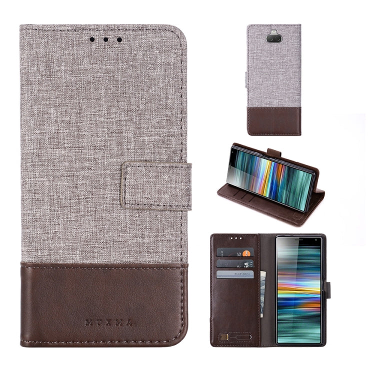For Sony Xperia 10 MUXMA MX102 Horizontal Flip Canvas Leather Case with Stand & Card Slot & Wallet Function