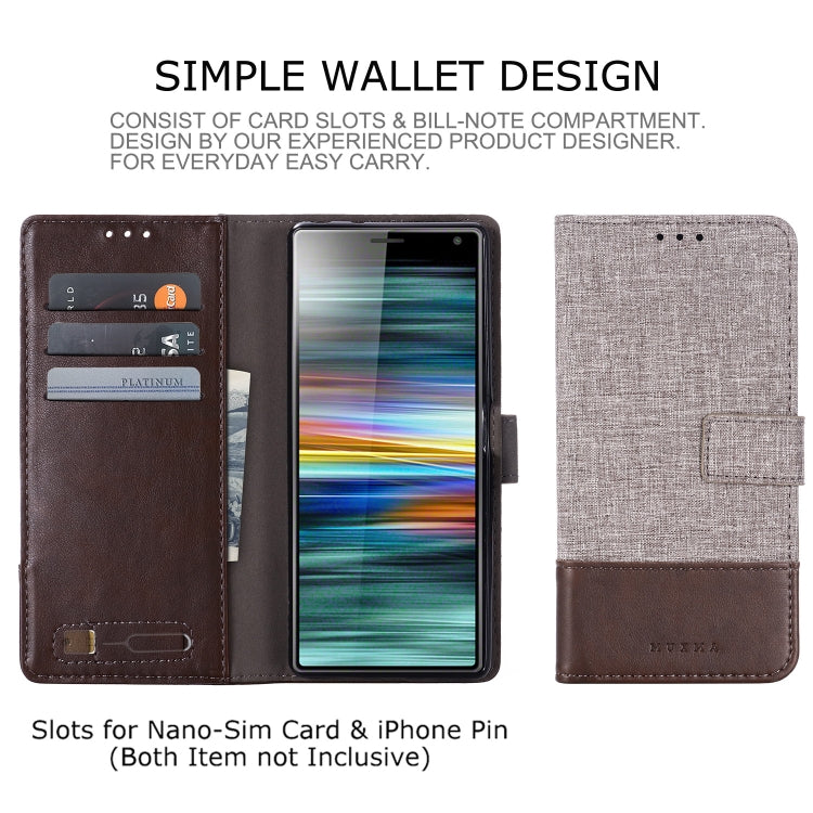 For Sony Xperia 10 MUXMA MX102 Horizontal Flip Canvas Leather Case with Stand & Card Slot & Wallet Function