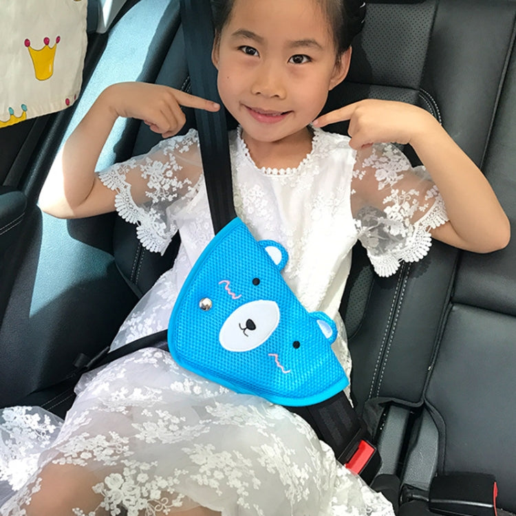 Car Child Seat Belt Adjusting and Fixing Device Buttons Seat Belt Anti-strangulation Shoulder Cover, Style:Mesh Fabric Lion