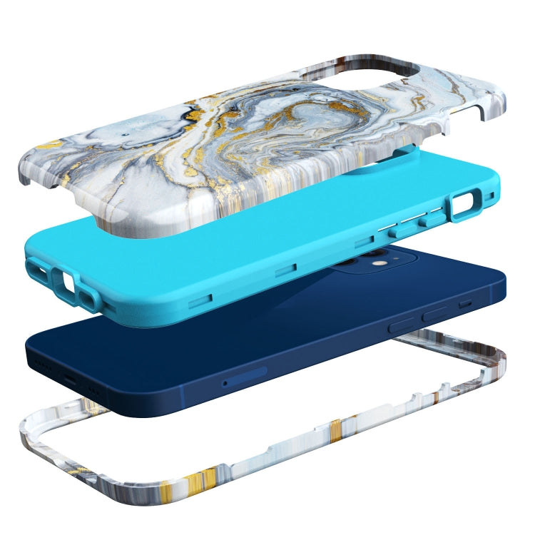 For iPhone 12 mini Varnishing Water Stick TPU + Hard Plastic Shockproof Protective Case