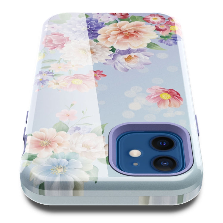 For iPhone 12 mini Varnishing Water Stick TPU + Hard Plastic Shockproof Protective Case