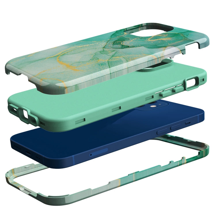 For iPhone 12 mini Varnishing Water Stick TPU + Hard Plastic Shockproof Protective Case