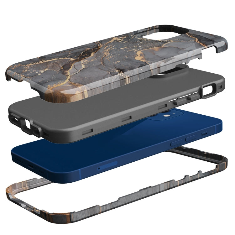 For iPhone 12 mini Varnishing Water Stick TPU + Hard Plastic Shockproof Protective Case
