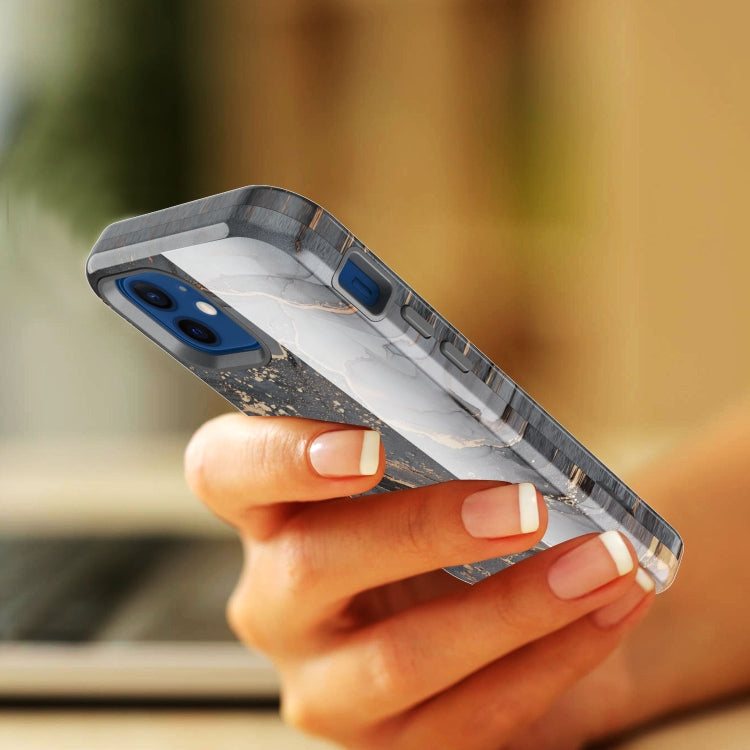 For iPhone 12 mini Varnishing Water Stick TPU + Hard Plastic Shockproof Protective Case
