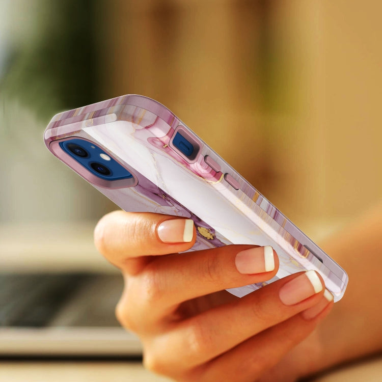 For iPhone 12 mini Varnishing Water Stick TPU + Hard Plastic Shockproof Protective Case