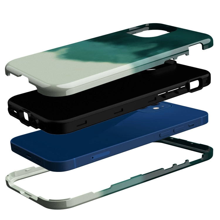 For iPhone 12 mini Varnishing Water Stick TPU + Hard Plastic Shockproof Protective Case